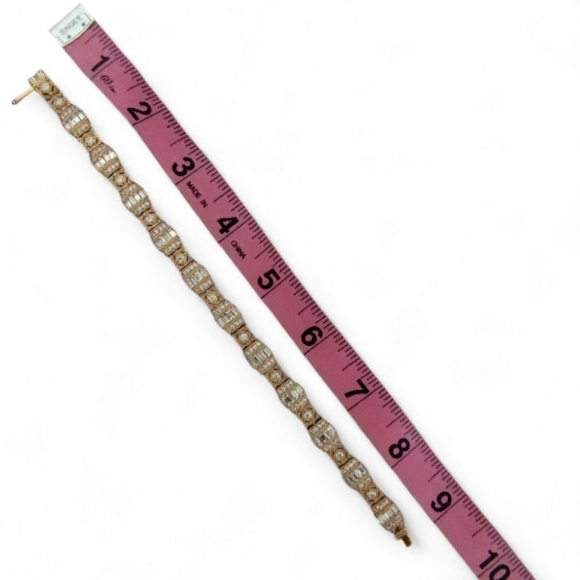 Judith Ripka Bella Luce® Sterling Silver Estate Link Bracelet – 14K Gold Clad - Picture 10 of 10